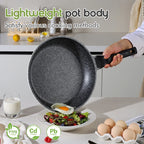 DONNOR Set di pentole in ceramica Set di pentole a induzione da 18 pezzi con coperchio Set di padelle e pentole antiaderenti salutari da cucina con padella JT532