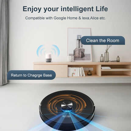 ABIR K30 Robot Vacuum Cleaner, Auto-Emptying Station, Lidar Laser, 6500PA Suction, Multi-Floor Mapping, Wet and Dry Appliance for Smart Home