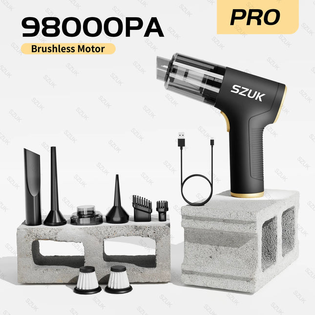 SZUK 98000PA Aspirapolvere per auto Mini potente macchina per la pulizia Forte aspirazione portatile per elettrodomestico portatile senza fili per auto