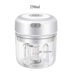 Elektrischer Zerkleinerer für Knoblauch 250ML, Gemüsehacker, USB-Mini-Zerkleinerer für Knoblauch, Zwiebelhacker, kleiner tragbarer Küchenmixer
