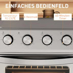 Mini Forno con Funzione di Frittura ad Aria Calda, 1600W, Timer 60 Min