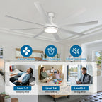 XINGOO Nordic White Ventilatore da soffitto da 72 pollici, telecomando con luce, decorazione per la casa, soggiorno, lampadario da soffitto per camera da letto