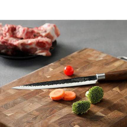Tagliere in Legno di Acacia a Grana Grossa, Robusto con Doppio Manico, Resistente alla Muffa per Cucina