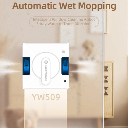 Robot Lavavetri Liectroux YW509, Spray d'Acqua a 4 Vie, Robot per la Pulizia di Vetri, Pavimenti in Vetro e Pareti in Vetro, Robot Aspirapolvere per Finestre, Navigazione Intelligente, Triplo Sistema di Sicurezza
