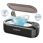 KUNPHY Ultraschallreiniger 350ml 46KHz Professioneller Ultraschallreiniger mit One-Touch-Bedienung Ultraschallreiniger für Ringe Brillen