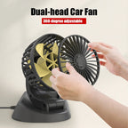 Ventilatore per auto EAFC 5V/12V 360 °   Ventilatore USB a Doppia Testa per Auto, Silenzioso, 2 Velocità Regolabili, Raffreddatore Automatico per Camper, Camion e Accessori Auto