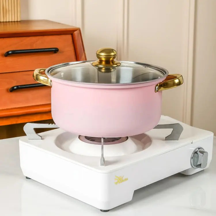 Set di pentole in acciaio inossidabile da 10 pezzi Pentole a induzione Utensili da cucina antiaderenti Pentola per stufato in acciaio inossidabile con coperchio per pentola