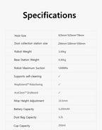 Arnagar Smart Home Saug- und Wischroboter mit automatischer Entleerung, App-Steuerung, 12000Pa, VSLAM, 5200mAh, geräuscharm für Teppichreinigung
