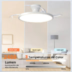 Ventilatore a soffitto Nordic Simple Boom con luce, controllo remoto tramite APP, regolazione continua della luminosità, 6 velocità del vento, per soggiorno, camera da letto, ristorante, decorazione.