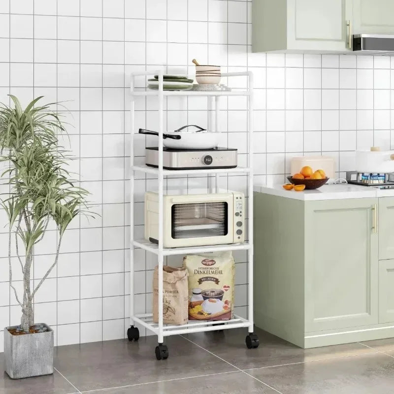 Scaffale da pavimento multistrato da cucina, scaffale da parete integrato rimovibile per uso domestico