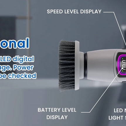 Multifunctional Cordless Electric Brush, 4-Speed Adjustable Cleaning Brush, Telescopic Mop for Bathroom, Tiles, Floors and Kitchen