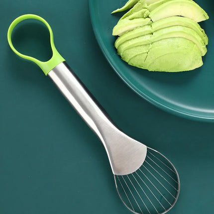 2-in-1 Avocado Slicer Stainless Steel Avocado Cutter Peeler Knife Kiwi Salad Slicer Peeler Kitchen Gadgets Fruit and Vegetable Tools