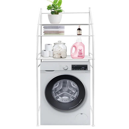 3-Tier Metal Bathroom Storage Shelf, Over The Toilet Rack with Strong Load Bearing and Safety Barrier, No Drilling, Freestanding Shelf