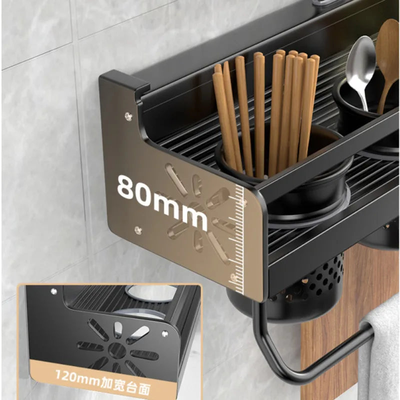 Scaffale per organizer da cucina Scaffale per spezie a parete Portacoltelli da cucina Condimento a parete Bacchette Cucchiaio Pala per riporre Sheif