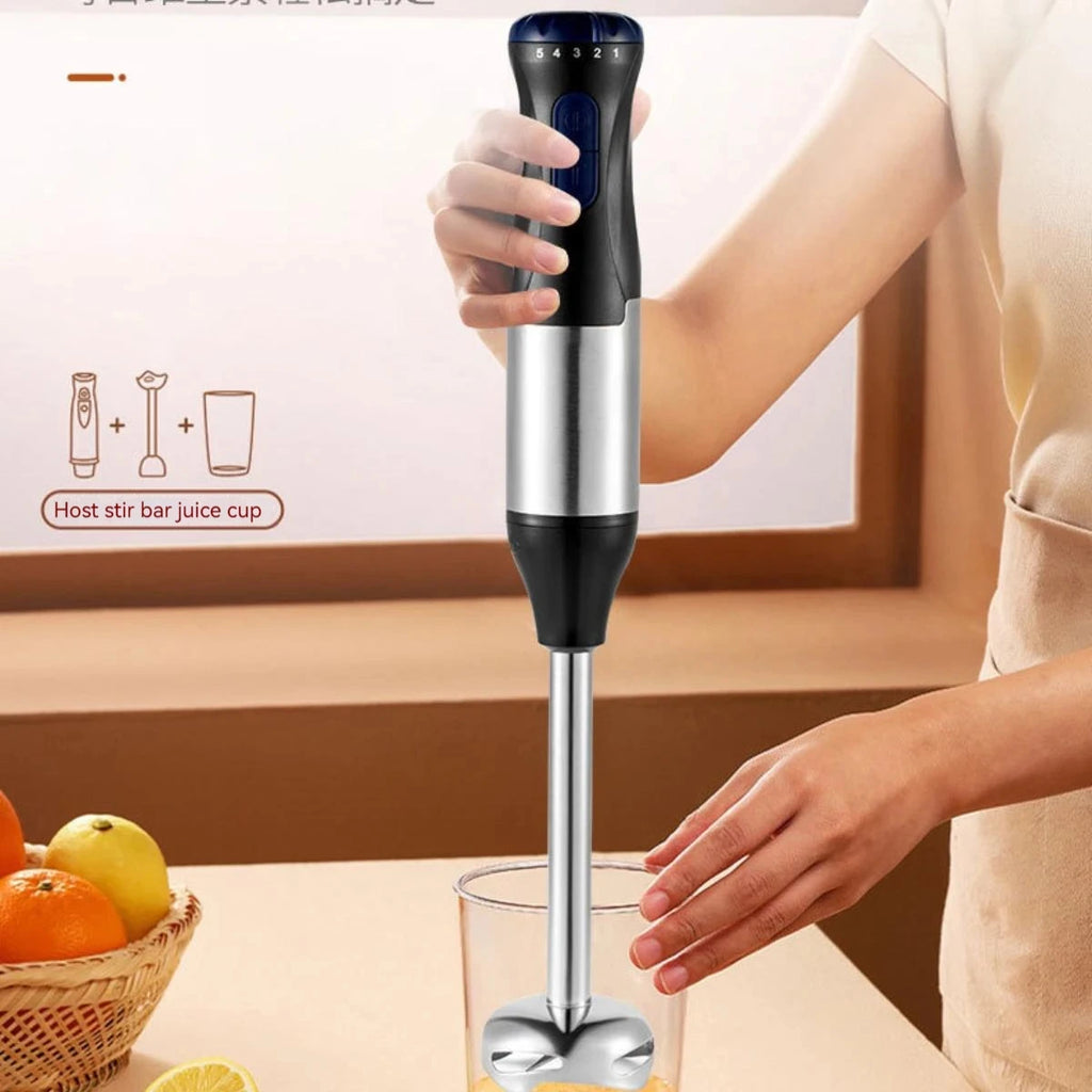 4-in-1-Stabmixer, Stabmixer aus Edelstahl, Turbo-Rotationssystem, geeignet für Fleisch, Gemüse etc.