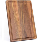 Tagliere in Legno con Scanalature Profonde per Succhi, Vassoio per Pizza e Pane, per Tagliare Verdure, Frutta e Carne, Vassoio da Cucina