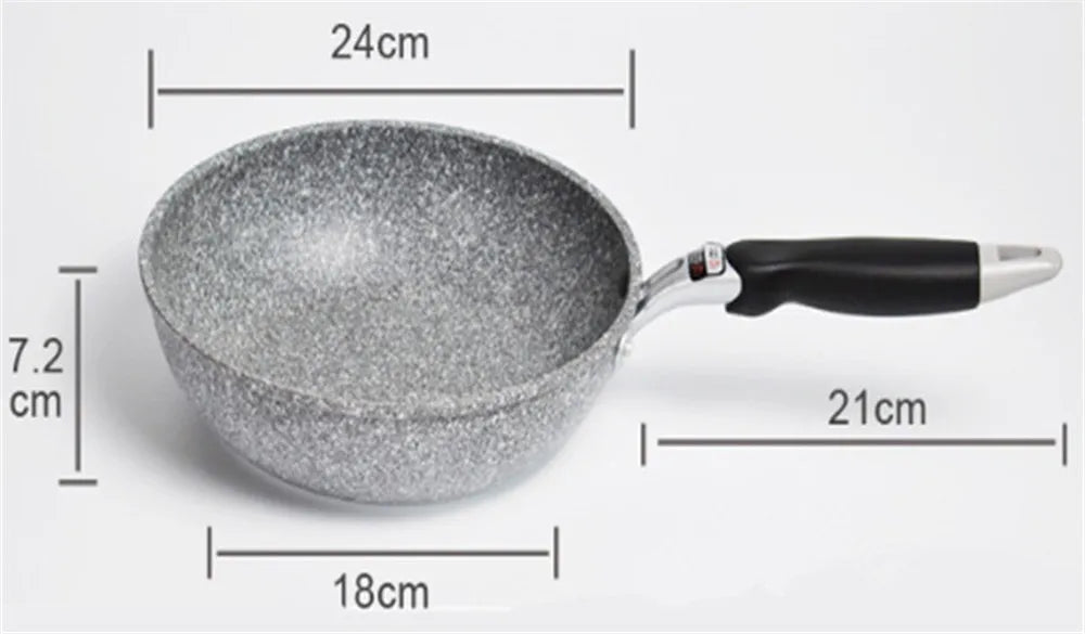 Durable Stein-Bratpfanne Wok Antihaft-Keramiktopf Induktionsfritteuse Steak Kochen Gasherd Pfanne Kochgeschirr Werkzeug für Küchenset