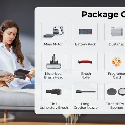 500W 38000PA Cordless Vacuum Cleaner Portable Smart Home Appliance 55 Min Run Time Removable Battery Wireless