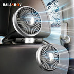 360 °   Ventilatore USB Rotante a Doppia Testa, Ventilatore di Raffreddamento a 3 Velocità per Auto e Casa, Ventilatori Silenziosi, Elettrodomestici