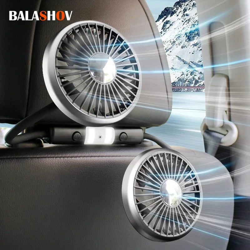 360 °   Ventilatore USB Rotante a Doppia Testa, Ventilatore di Raffreddamento a 3 Velocità per Auto e Casa, Ventilatori Silenziosi, Elettrodomestici