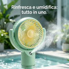 Ventilatore portatile a spruzzo, potente mini ventilatore da tavolo USB, flusso d'aria a 3 velocità, perfetto per casa, ufficio, camera da letto e viaggi all'aperto.