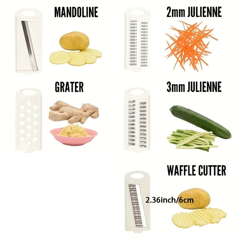 Multifunktionaler 5-in-1-Gemüseschneider, Zwiebelschneider, Food Chopper, Küchenmandoline, Gemüsehobel