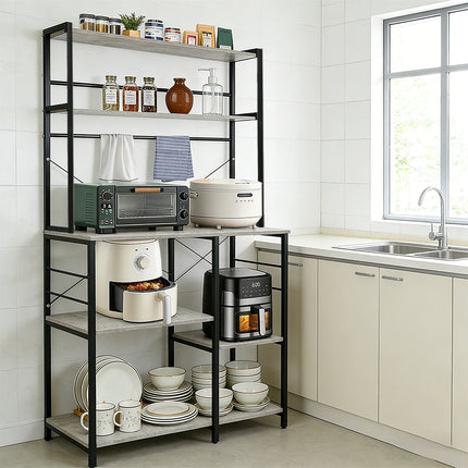 Scaffale da cucina, scaffale autoportante a 6 ripiani, 40 x 86 x 167 cm, ripiano per microonde, macchina da caffè e spezie