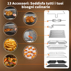 Friggitrice ad Aria EMPHSISM AFTO-2307DT 23L 2400W Doppia Zona Acciaio Inox