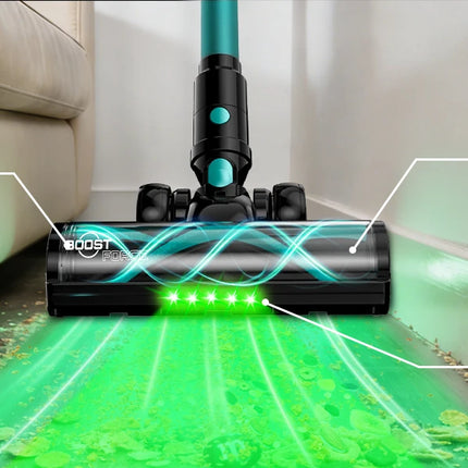 Cordless stick vacuum cleaner, free-standing, 58Kpa/55 min/10-in-1, with LED light brush for pet hair/carpets