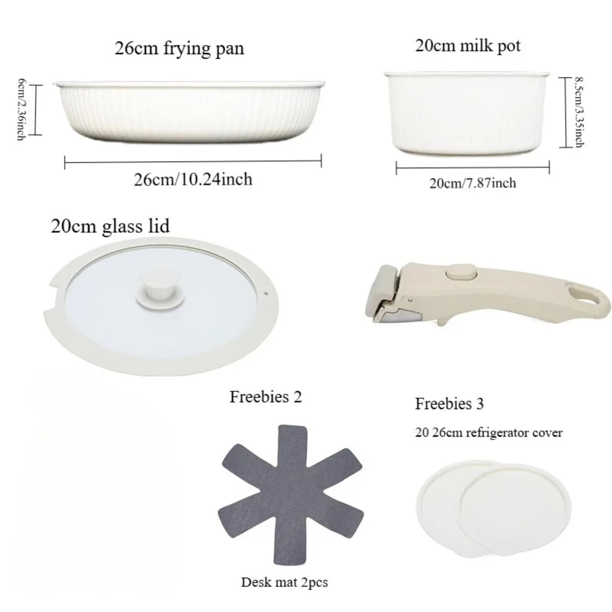 Set di pentole e padelle antiaderenti antiaderenti con manico rimovibile da 15 pezzi Set di pentole da cucina a induzione con manico staccabile PFOA gratuito