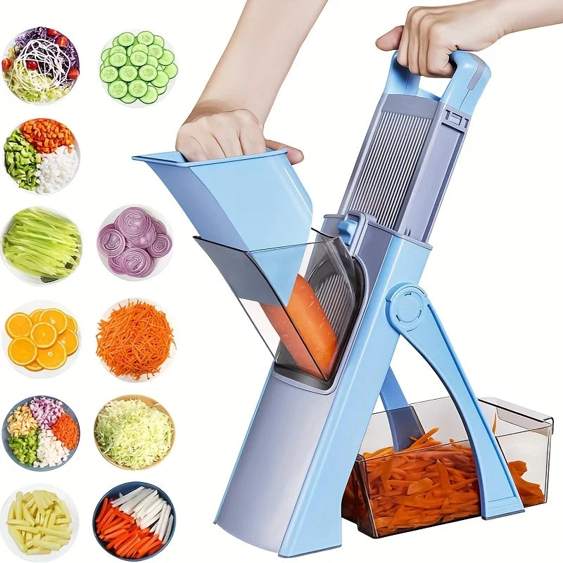 Gemüseschneider, Küchenzubehör, verstellbarer Obst- und Gemüsehobel mit 4 Schneidemodi, Julienne-Küchenhelfer