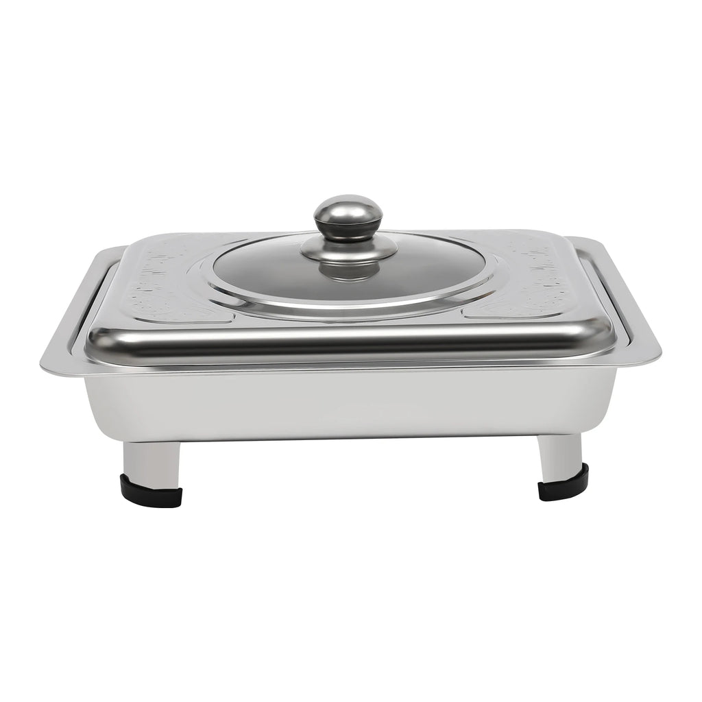 4/8 Stück Chafer-Pfannen-Buffet-Servierbehälter mit Deckel, rechteckiger Speisenwärmer-Pfannen-Servierbehälter