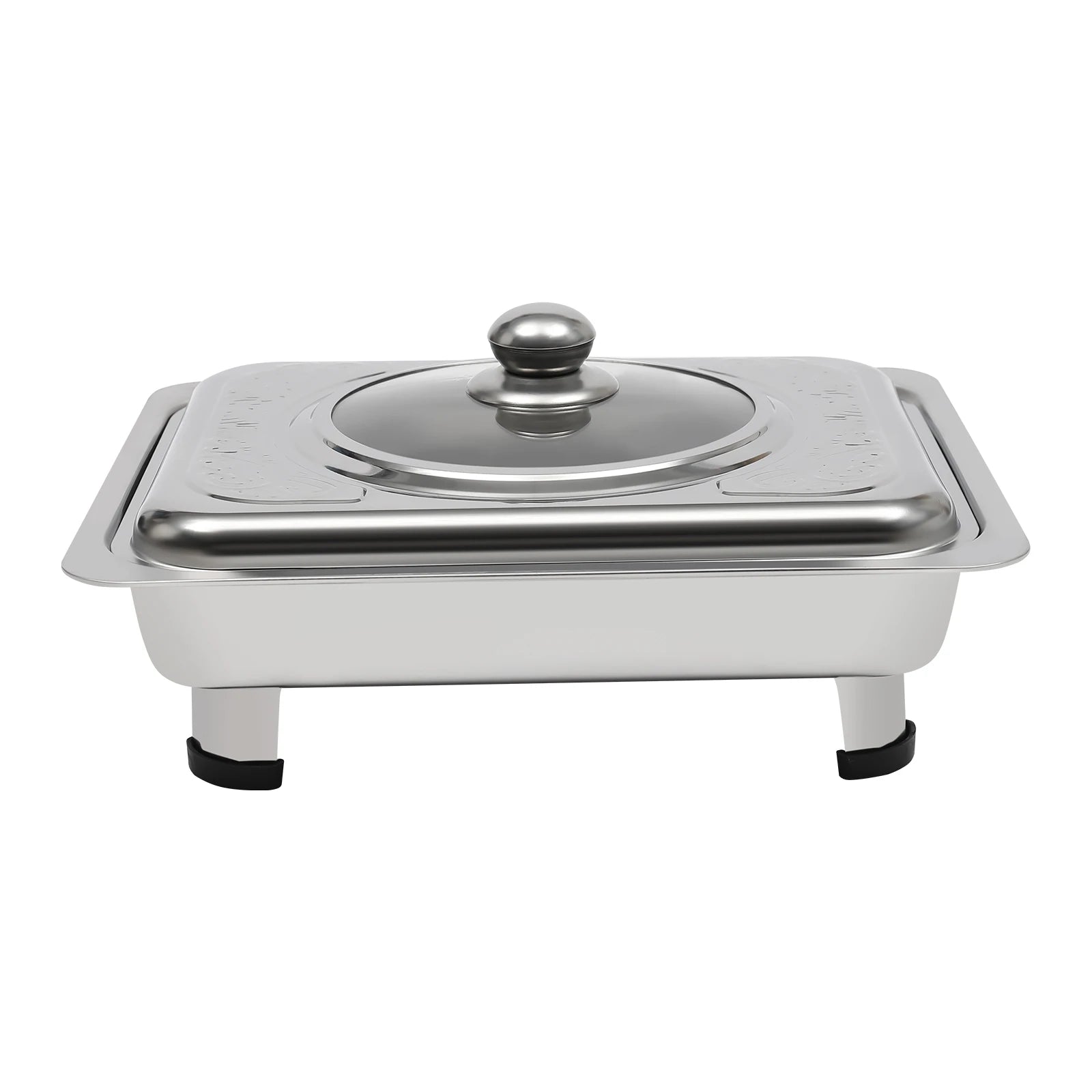 4/8 Stück Chafer-Pfannen-Buffet-Servierbehälter mit Deckel, rechteckiger Speisenwärmer-Pfannen-Servierbehälter