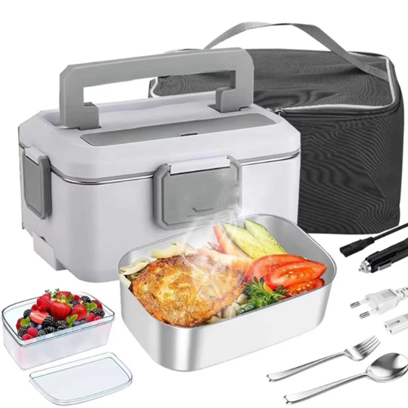 2.5L 90W Riscaldamento Elettrico Lunch Box 12/24/220V Fodera In Acciaio Inox Riscaldatore Per Alimenti Portatile Bento Box Contenitore Per Alimenti per Auto Casa