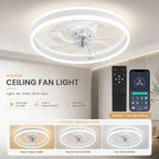 Ventilatore da soffitto con luce LED dimmerabile 50 cm bianco telecomando
