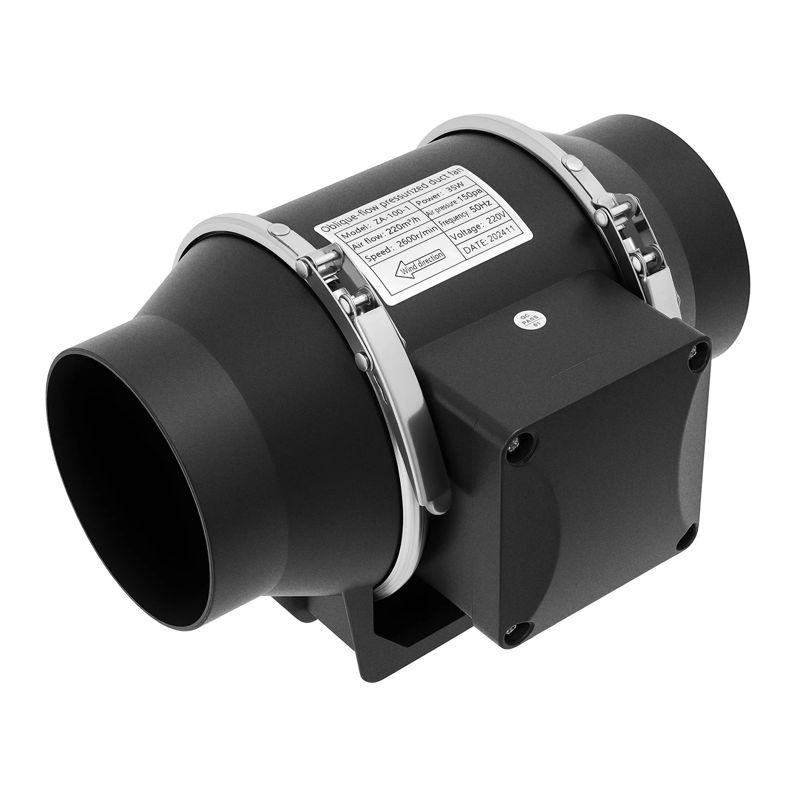 220V Ventole di Scarico Per Uso Domestico Silenzioso Tubo In Linea Condotto Ventilatore Estrattore Parete Aria Pulita Ventilatore per Cucina Bagno Wc 220m3/h