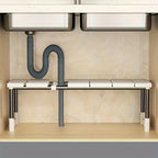 Scaffale portaoggetti regolabile sotto il lavandino, organizer espandibile per armadio da cucina e bagno, portavasi multistrato salvaspazio durevole