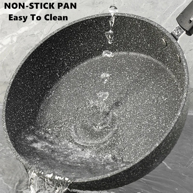 Padella antiaderente Padella Wok in pietra resistente Padella per bistecca domestica Pancake fornello a induzione fritto fornello a gas Set di pentole per la cucina