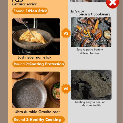 DONNOR Antiaderente in Granito Pentolino per Latte da 16cm/6.3 Pollici, Senza PFOA, a Basso Contenuto di Fumo, Compatibile con Piani a Induzione e Gas, Facile da Pulire, Piccola Casseruola