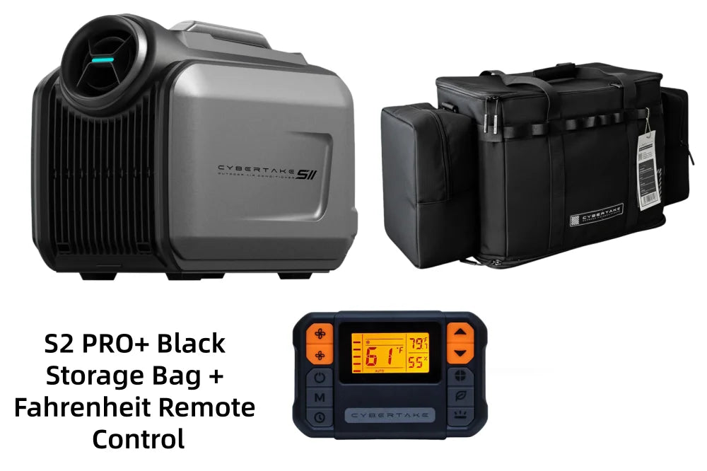 Cybertake S2 Pro Portable Klimaanlage, 5100 BTU Kühlen und 6100 BTU Heizen, Energieklasse A 2.9 EER, leises AC-Gerät mit 4 Modi, wasserdicht IPX4 für Camping, Wohnmobile, Zelte