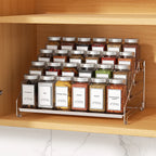 4-stöckiges Stand-Gewürzregal aus Edelstahl für die Küche, Einbau-Kräutertiegelhalter, Wand-Organizer