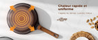 Padella alta 24 cm con coperchio – Padella antiaderente in granito, compatibile con l'induzione