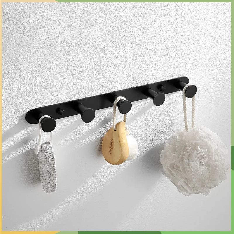 Portasciugamani da parete in acciaio inossidabile nero opaco Portasciugamani Portasapone Porta carta igienica Ganci per asciugamani Accessori per il bagno