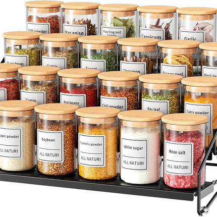 4 Tier Spice Rack Kitchen Countertop Space Saver Cabinet Herb Jar Holder Level Seasoning Wall Mounted