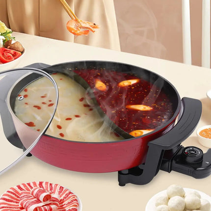 Non-stick electric pots with 5-temperature adjustment 1360W for home use 6L for family gatherings