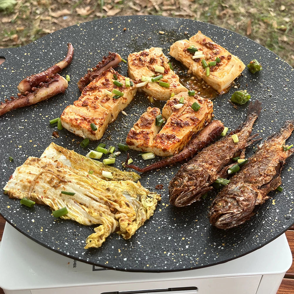 Backformen antihaftbeschichtete Pfannen zum Braten Pfanne runder Induktionsherd für Outdoor-Camping Küche Backutensilien Haushaltswerkzeuge