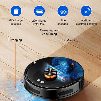 Liectroux T9 Robot Vacuum and Mop with LDS Navigation, 6500Pa Powerful Suction, Auto-Empty Station, Multi-Floor Mapping, Carpet Boost, Tangle-Free Brushes, 2.4/5GHz WiFi