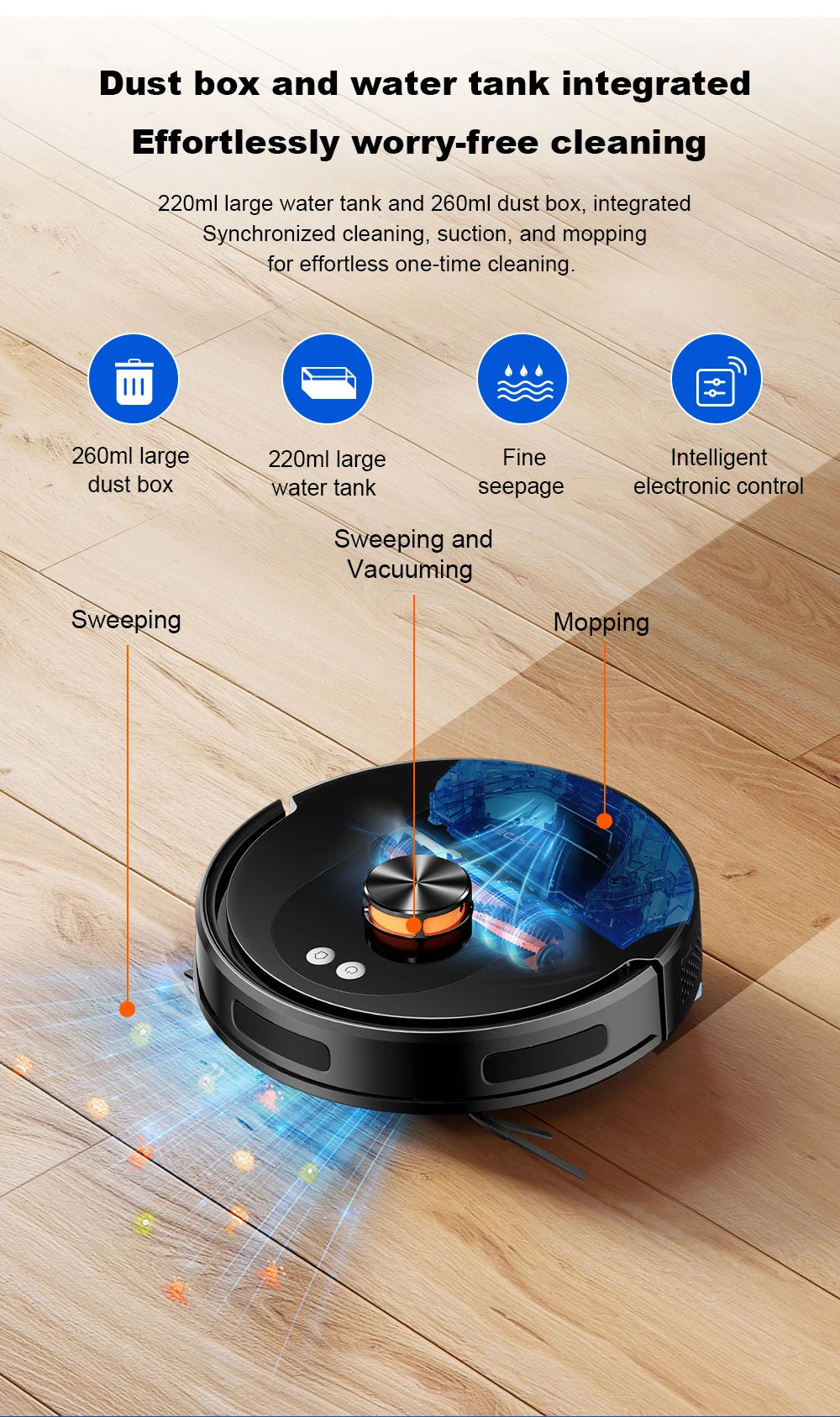 Liectroux T9 Saug- und Wischroboter mit LDS-Navigation, 6500Pa starker Saugkraft, Selbstentleerungsstation, Mehrfachkarten, Teppich-Boost, Anti-Verwicklungsbürsten, 2,4/5GHz WLAN