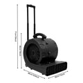 Ventilatore Portatile per Asciugatura Pavimenti, Soffiatore da 750W, 3 Velocità, Cavo da 5m, Timer 120min, 0-90° °   Asciugatore Angolare per Tappeti, Pavimenti e Pareti in Ambienti Commerciali e Industriali, 48*38*46cm