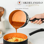 MICHELANGELO 3 Pz/set Rivestito In Ceramica Pentola Per Zuppa Casa Pentola Per Il Latte Cottura Tagliatelle Padella Antiaderente In Alluminio Piccola Salsa Pentola Utensili Da Cucina